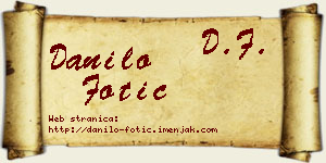 Danilo Fotić vizit kartica